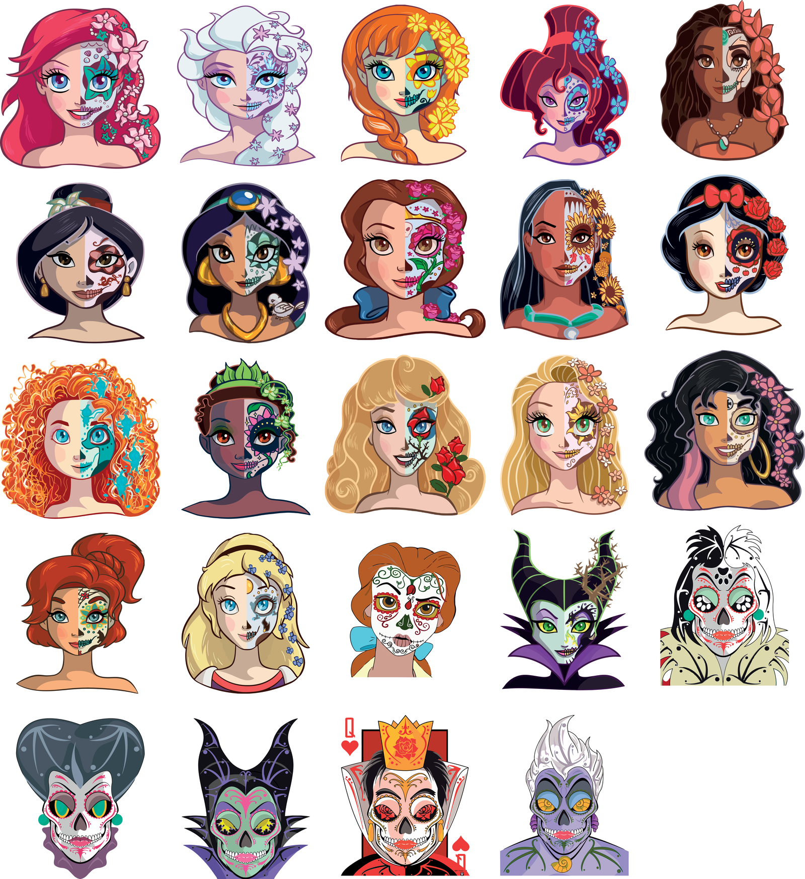 Princesas y villanas catrinas