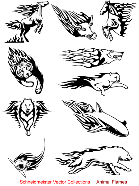 Schneidmeister Vector Collections Animal Flames