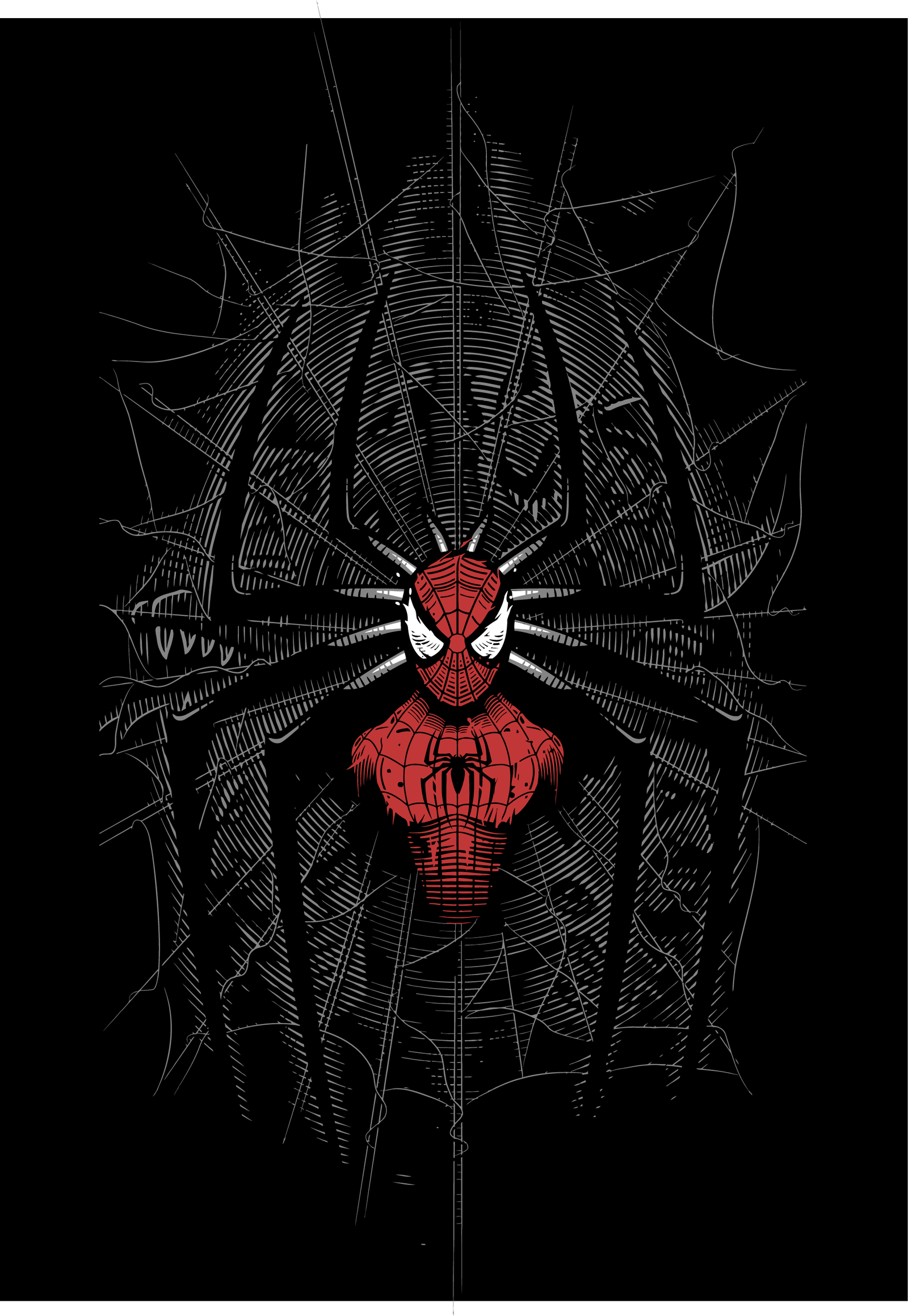 SpiderMan lineas Black