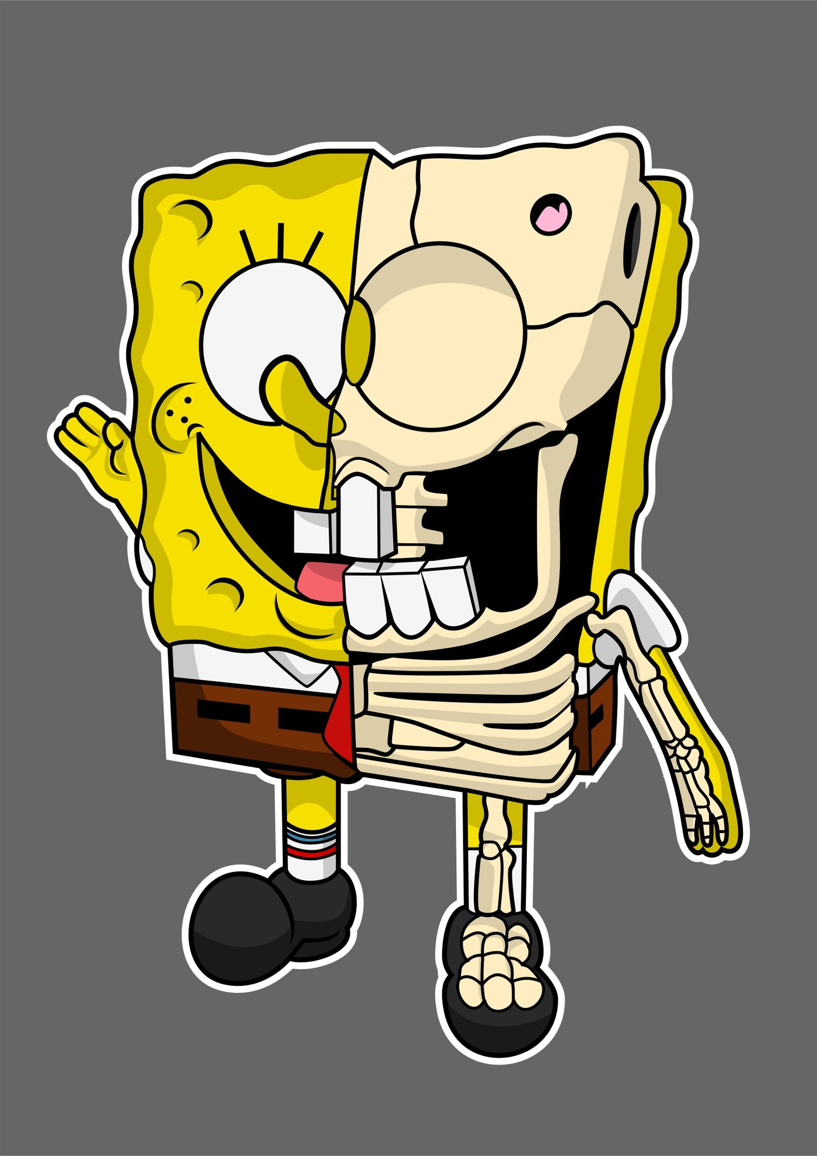 Sponge Bob Half Skeleton