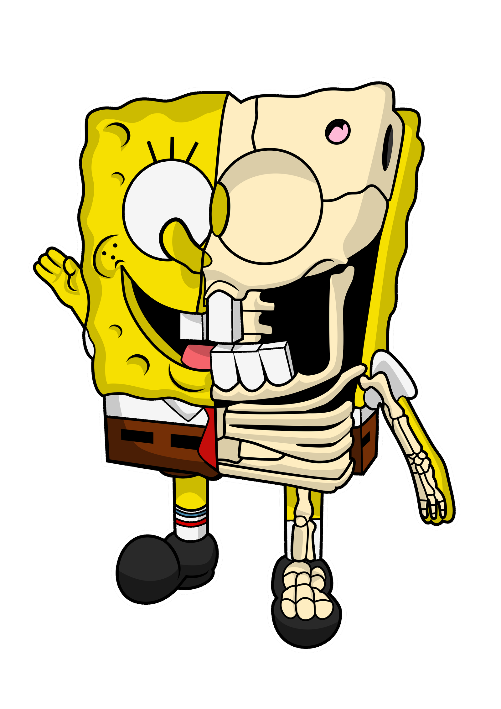 Sponge Bob Half Skeleton