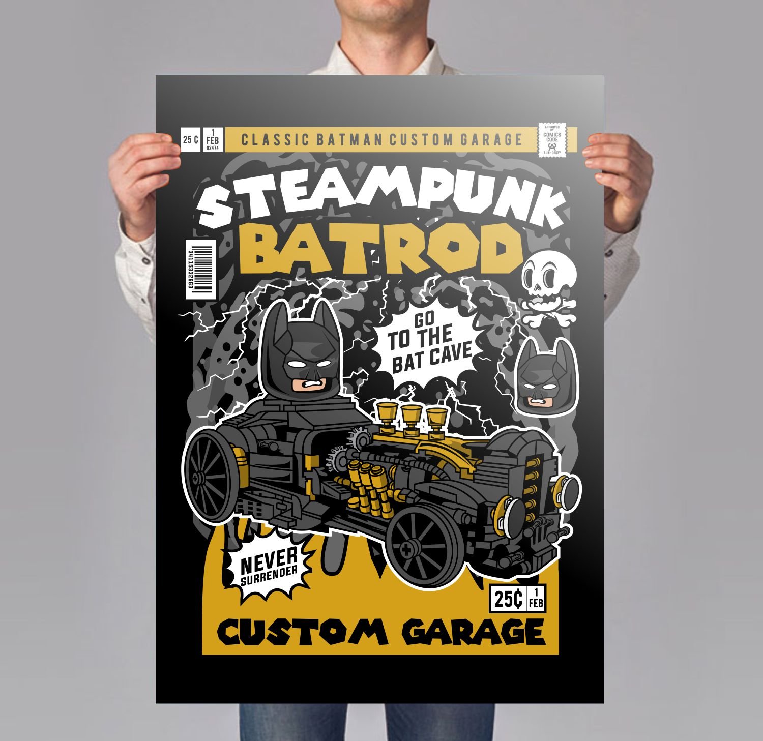 Steampunk Bat Rod Poster