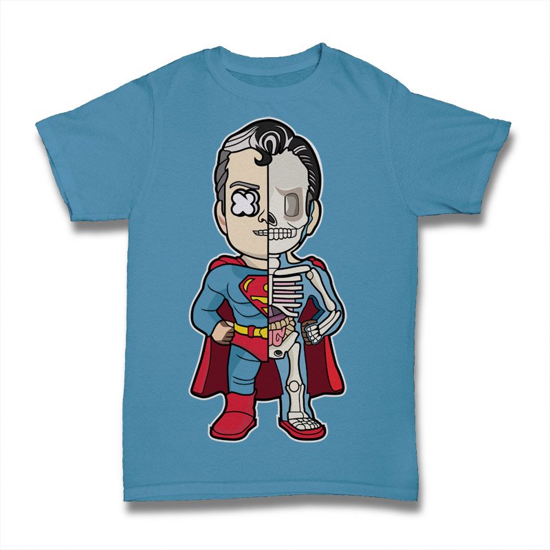 Superman Half Skeleton Tshirt