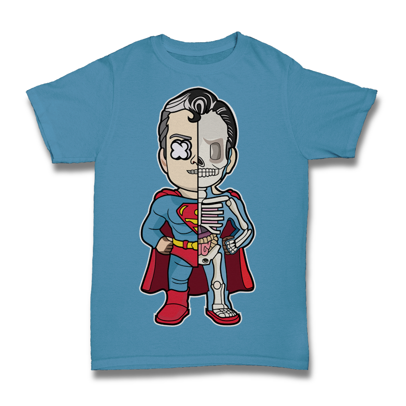 Superman Half Skeleton Tshirt