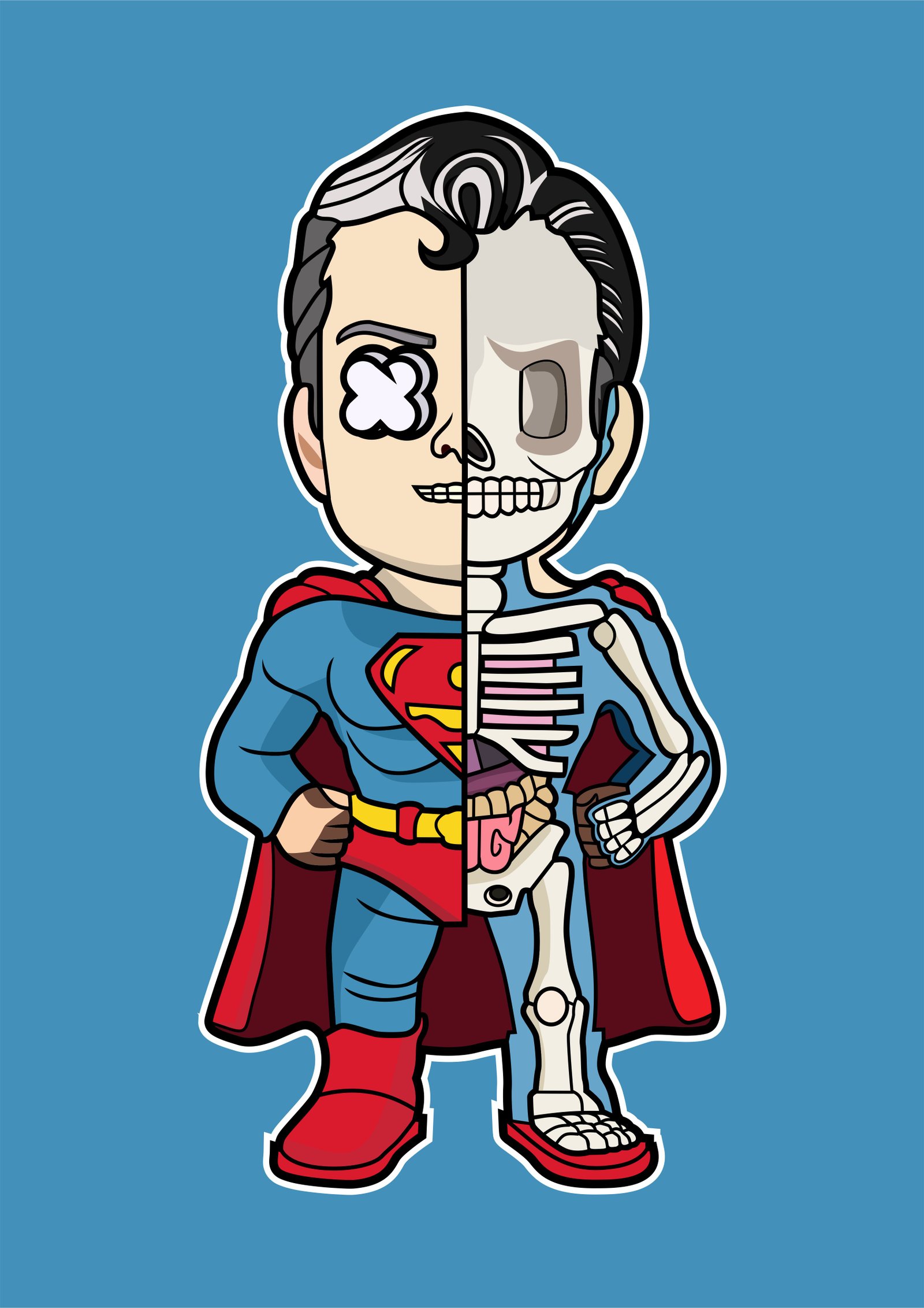 Superman Half Skeleton