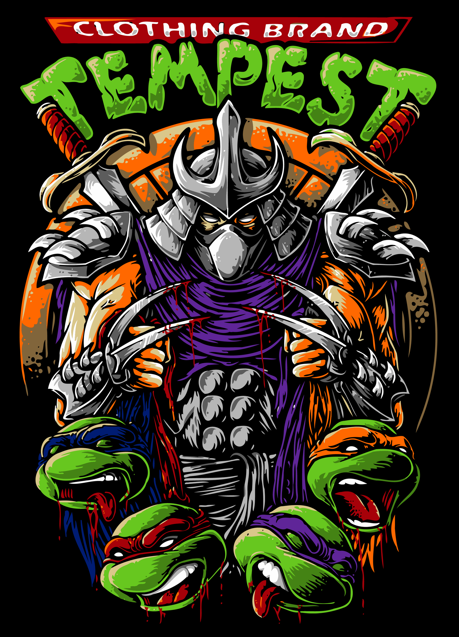 Tortugas ninja SUBLIMACION Black