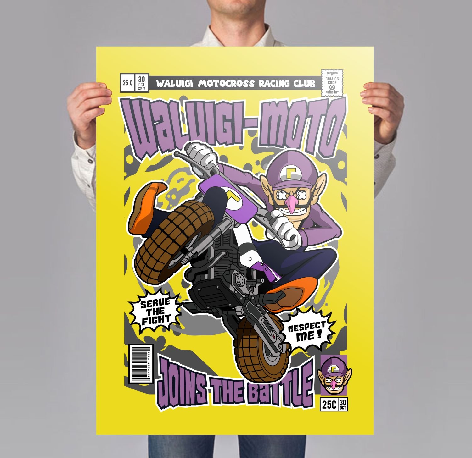 Waluigi Motocross Poster