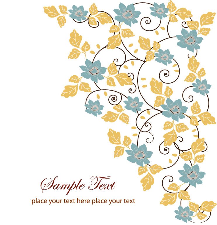 Wx Free Floral Swirl Greeting Card Vector
