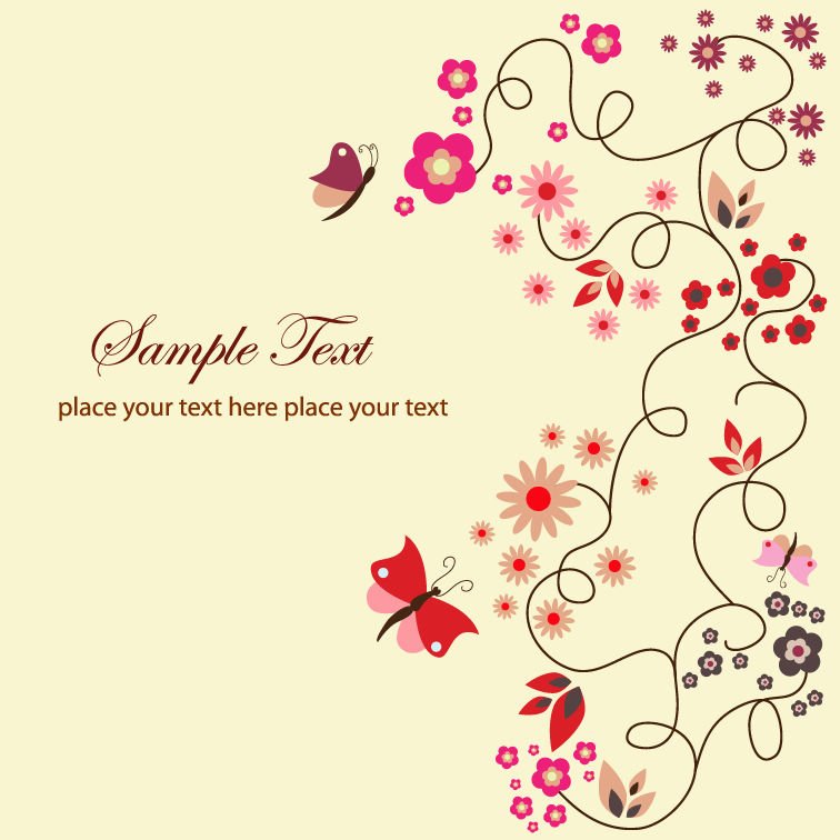 Wx Free Vector Floral Greeting Card