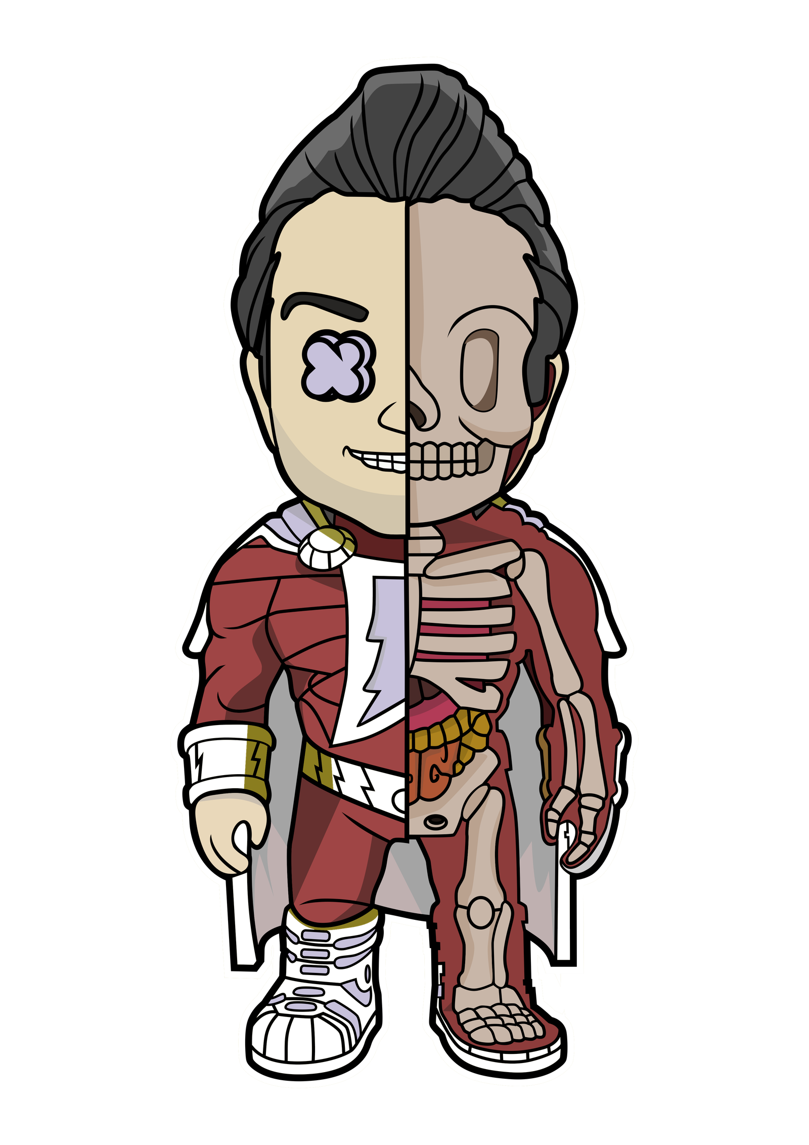 Yellow Lantern Half Skeleton