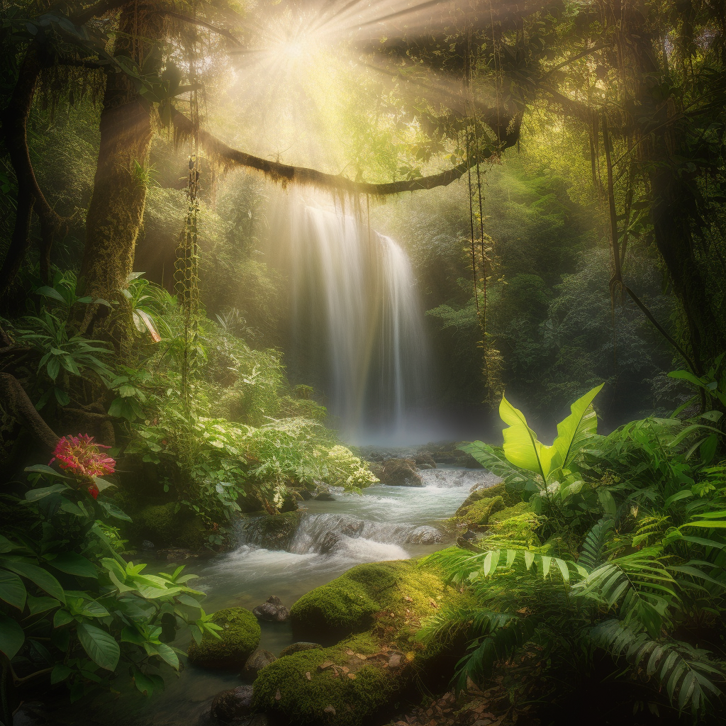 clubedoporkinho Create an image of a magical rainforest with a 42ff63cc-c616-4b02-a390-b3d440a23a2a