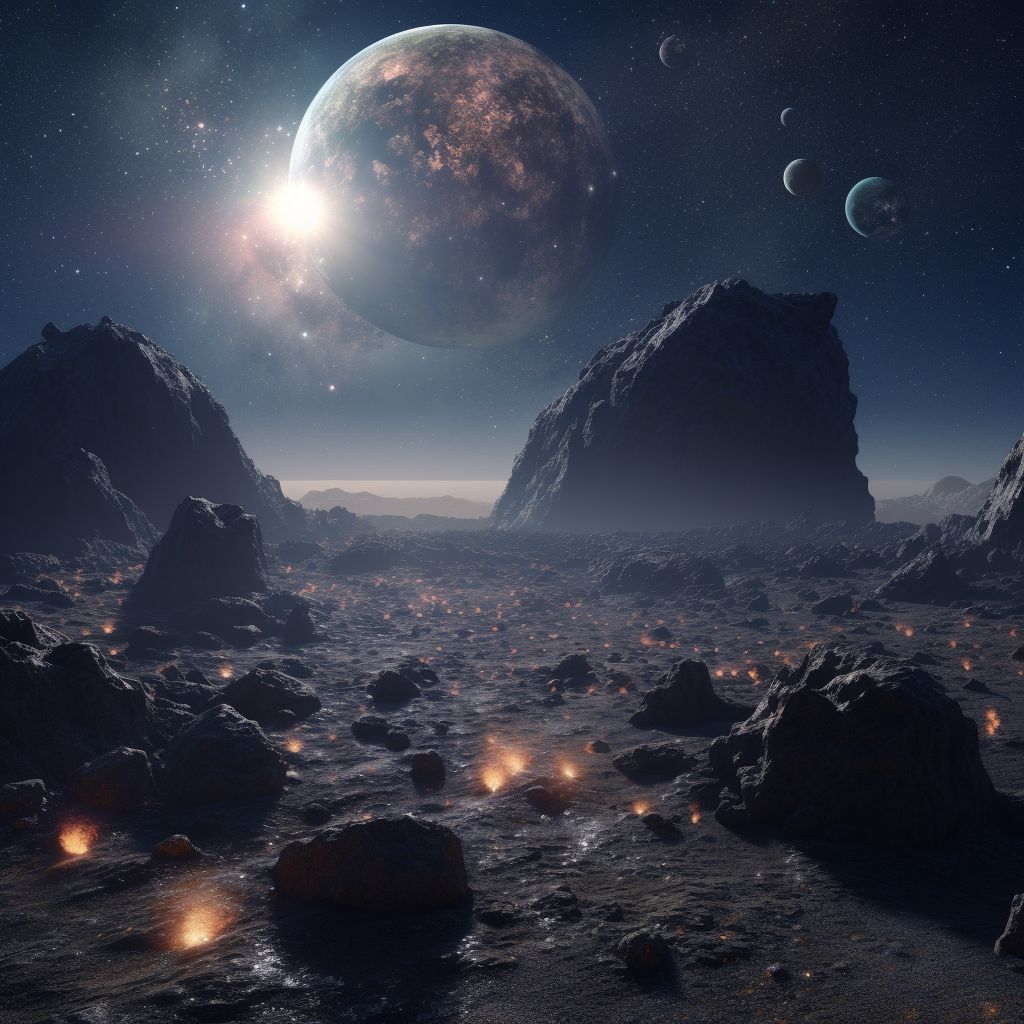 clubedoporkinho Depict an epic scene of a dense asteroid field 6f500c30-f65d-41a9-a3de-9eda49a55f18