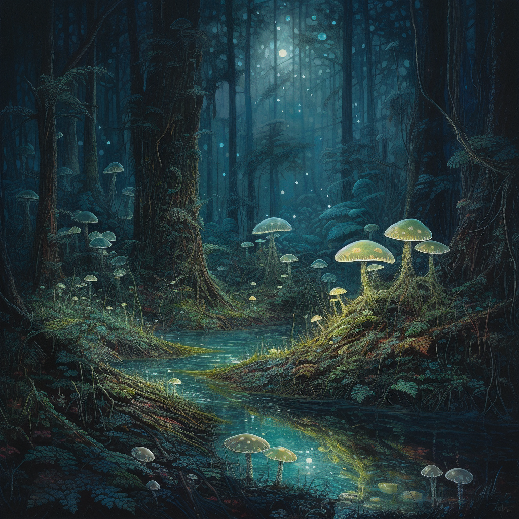 clubedoporkinho Imagine a magical forest at night illuminated b 05bf1f73-a0f5-4708-ab65-e4754f9a0ad1