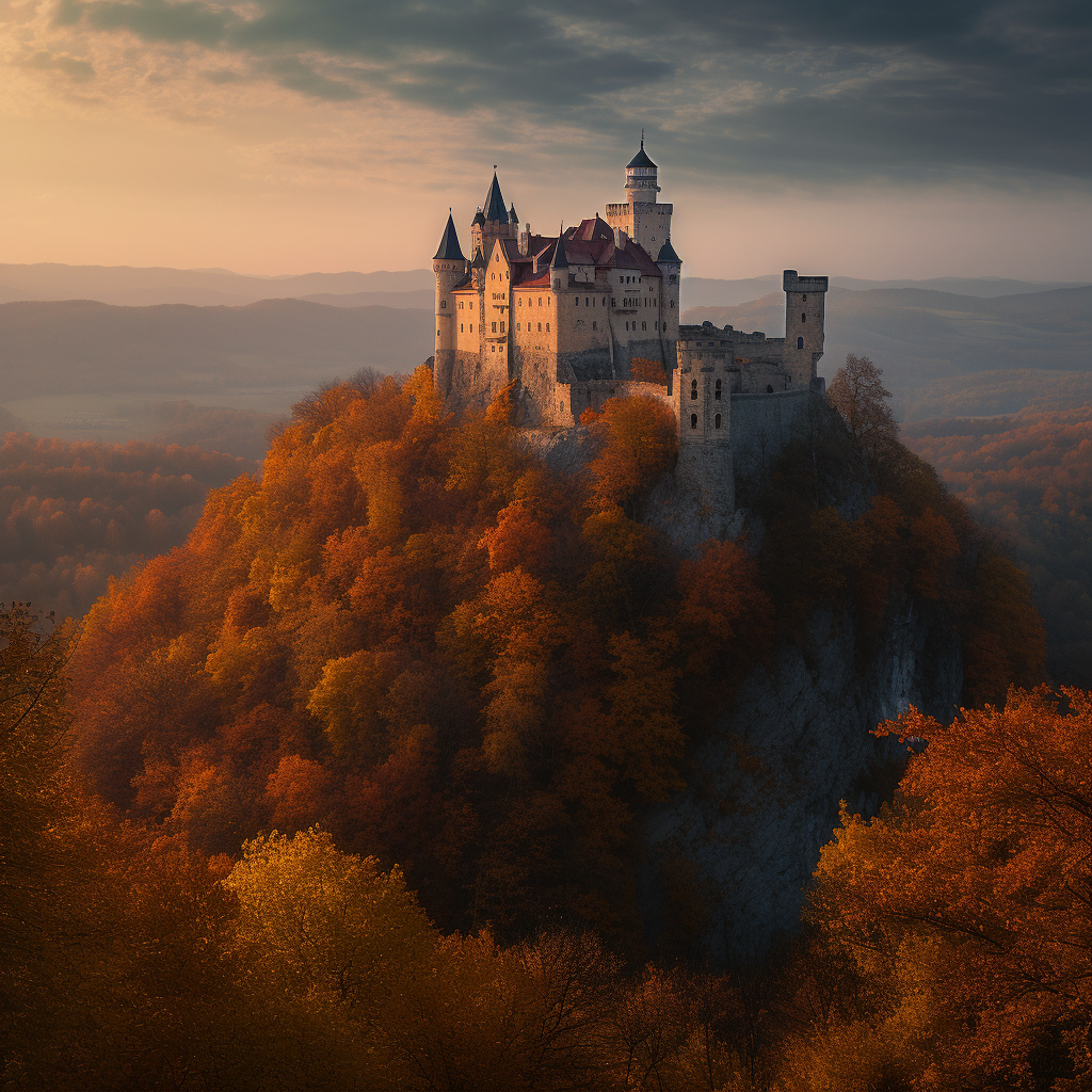 clubedoporkinho Imagine an ancient castle during autumn twiligh 102fc548-4e96-4f29-9087-936520f110a0