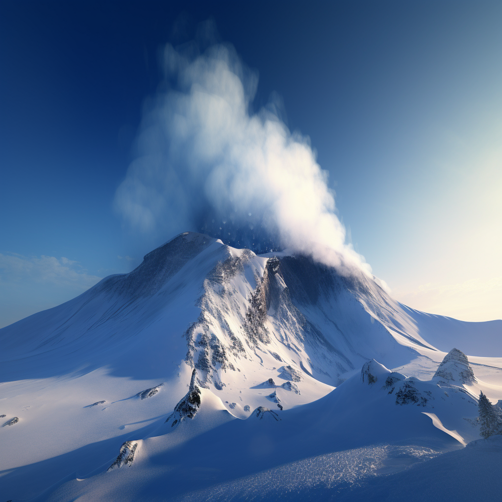 clubedoporkinho Visualize a snow-covered volcano with active st cd4aa53b-e9bc-4c8f-82dd-bedbd9d34d1d