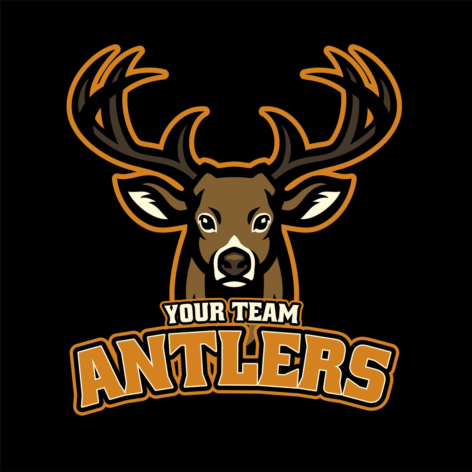 deer antler mascot sport and esport logo