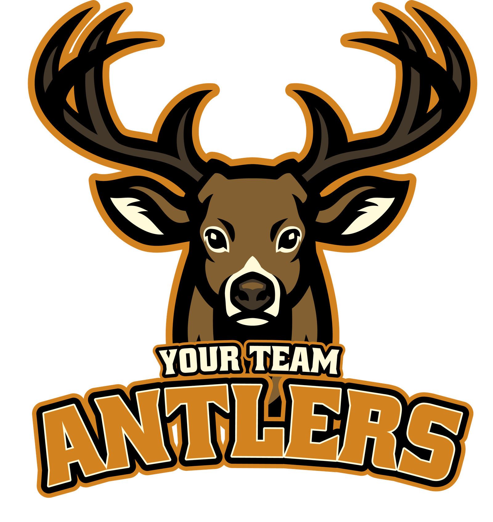 deer antler mascot sport and esport logo