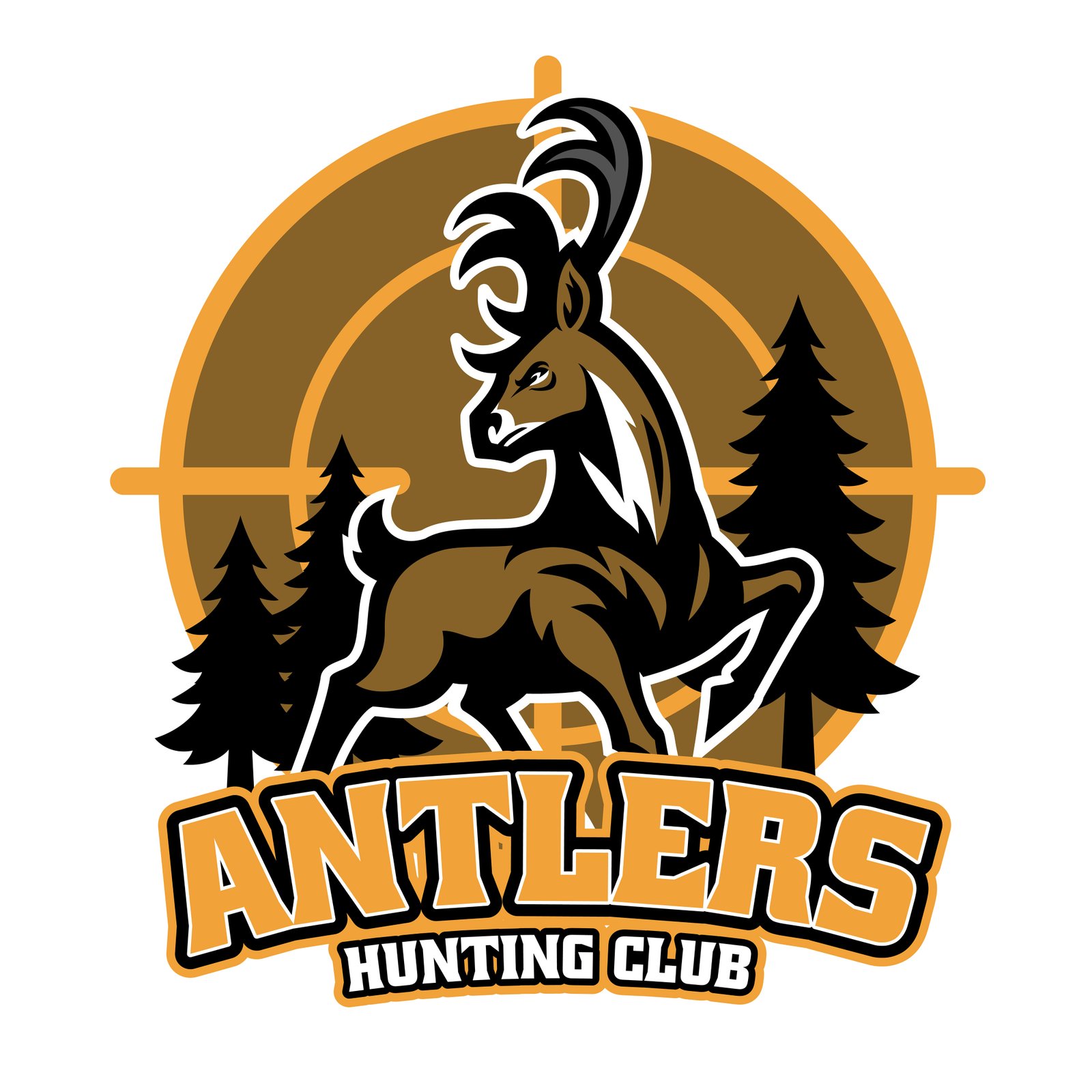 deer mascot hunting logo
