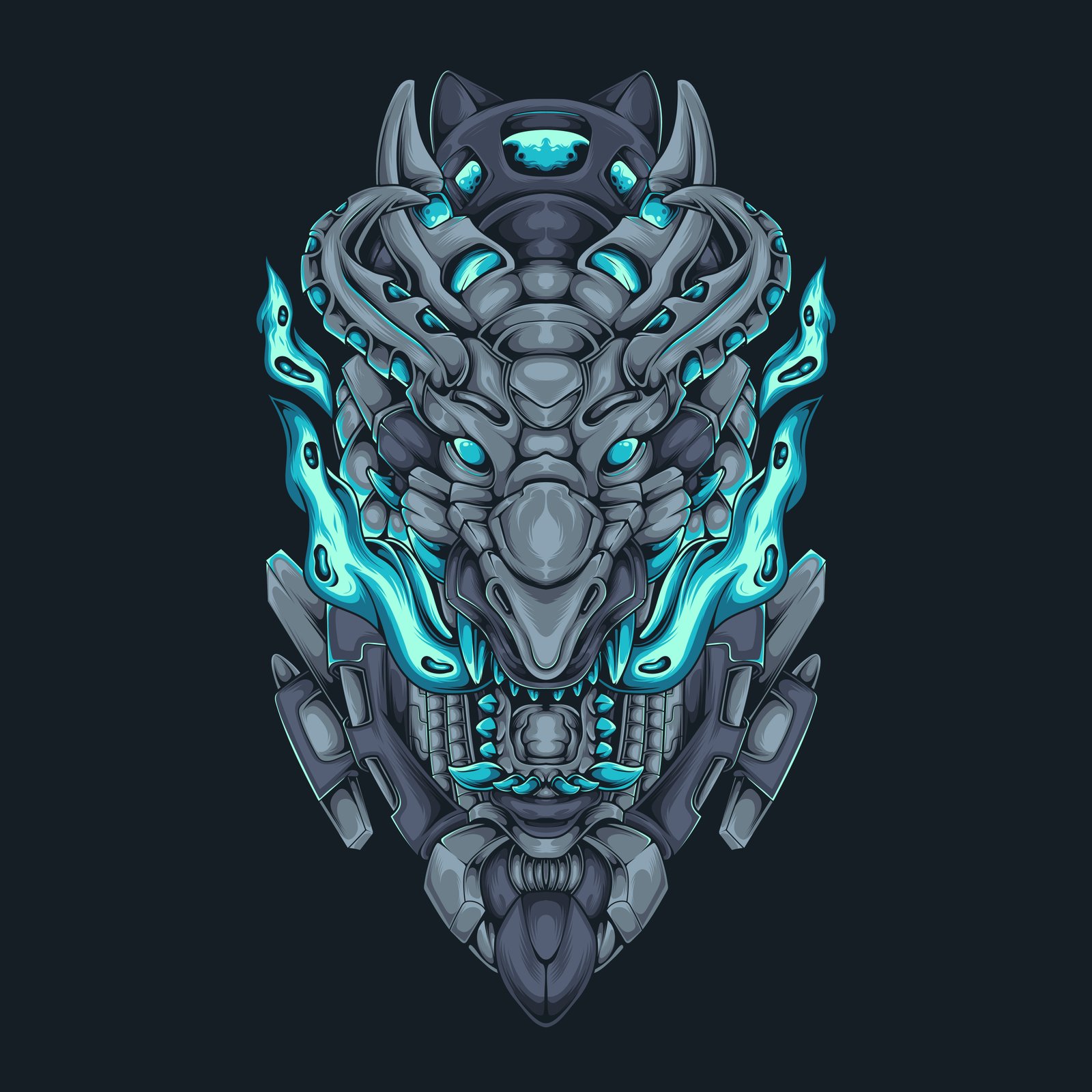 dragon cyberpunk elements