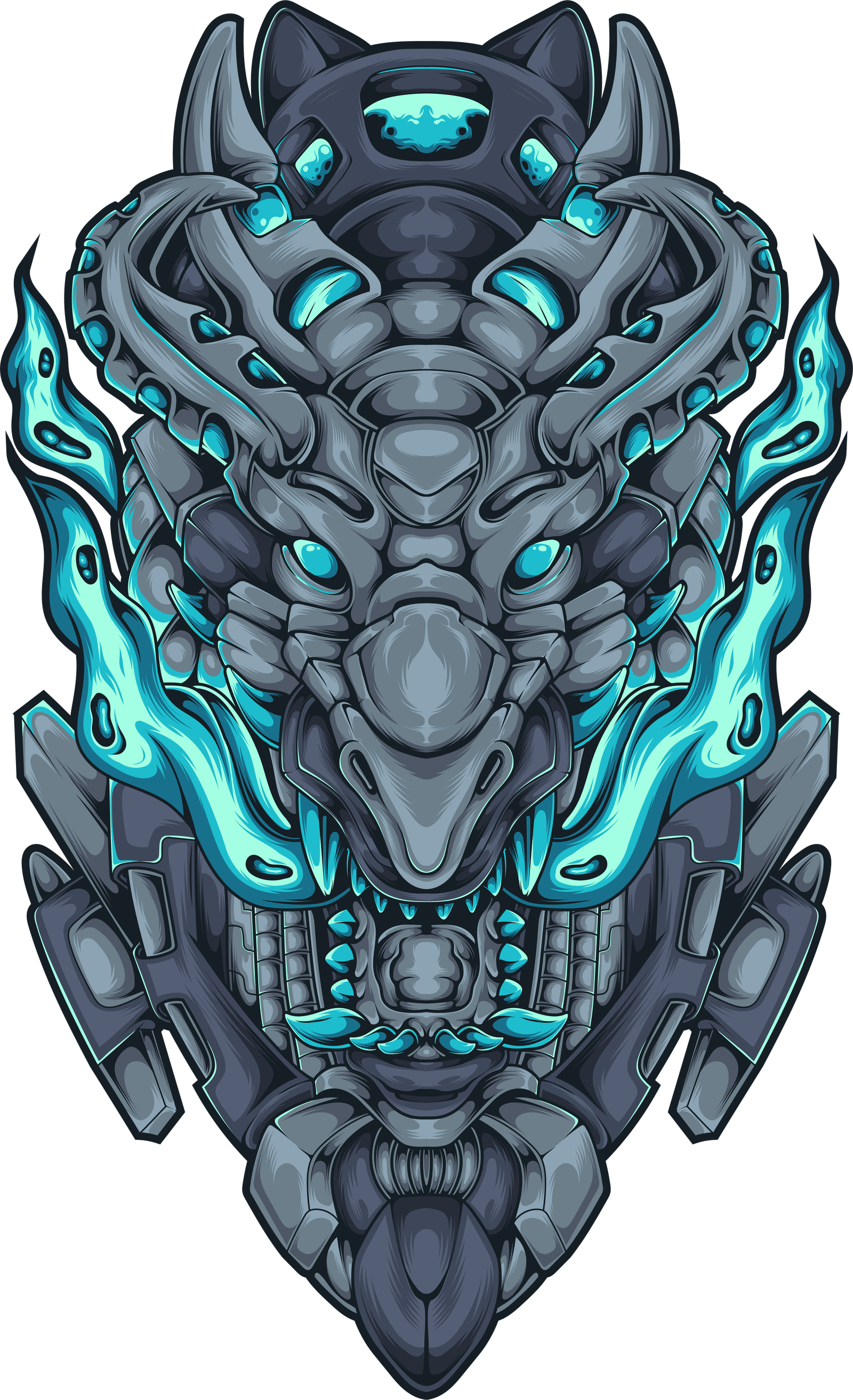 dragon cyberpunk elements
