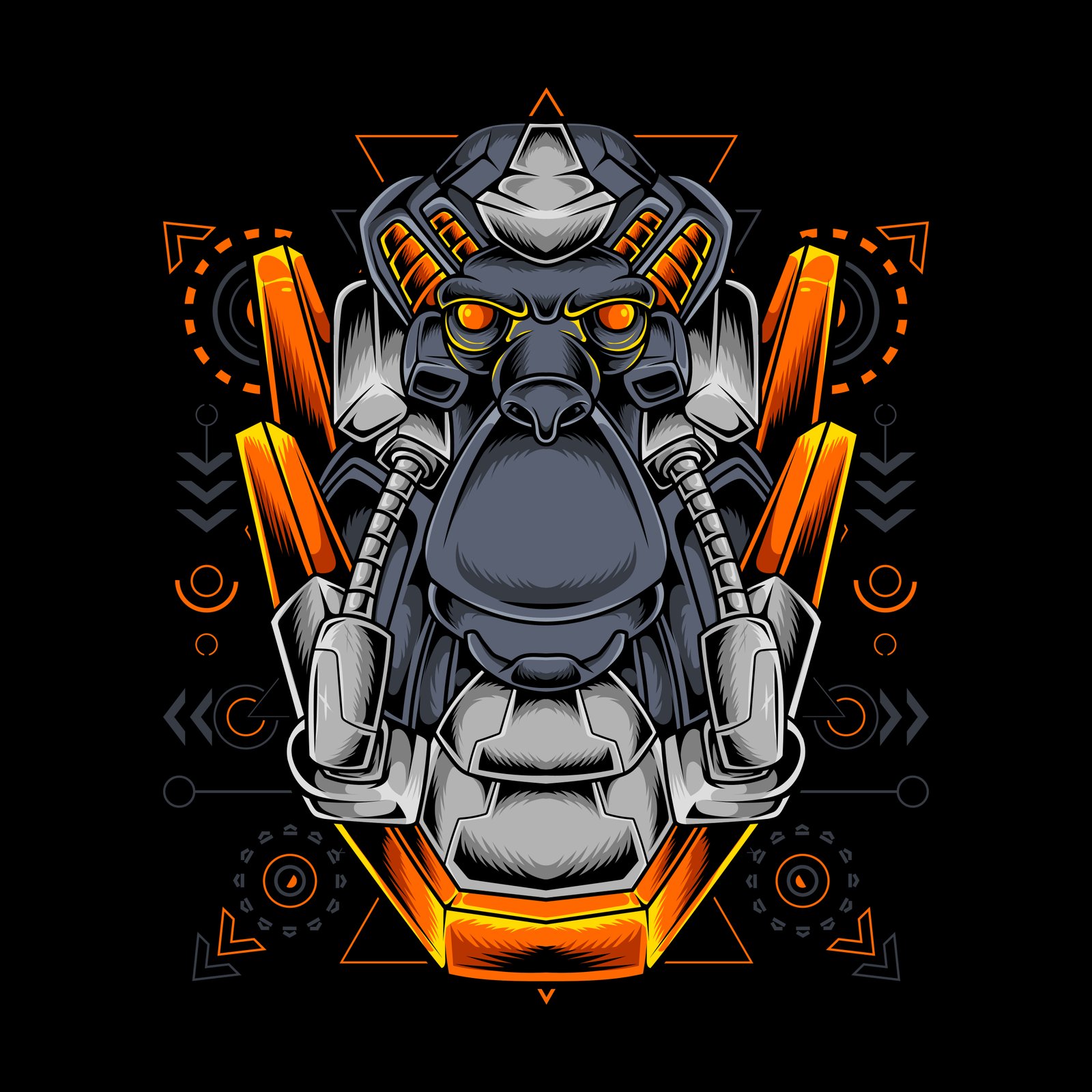 monkey head cyberpunk envatoelements