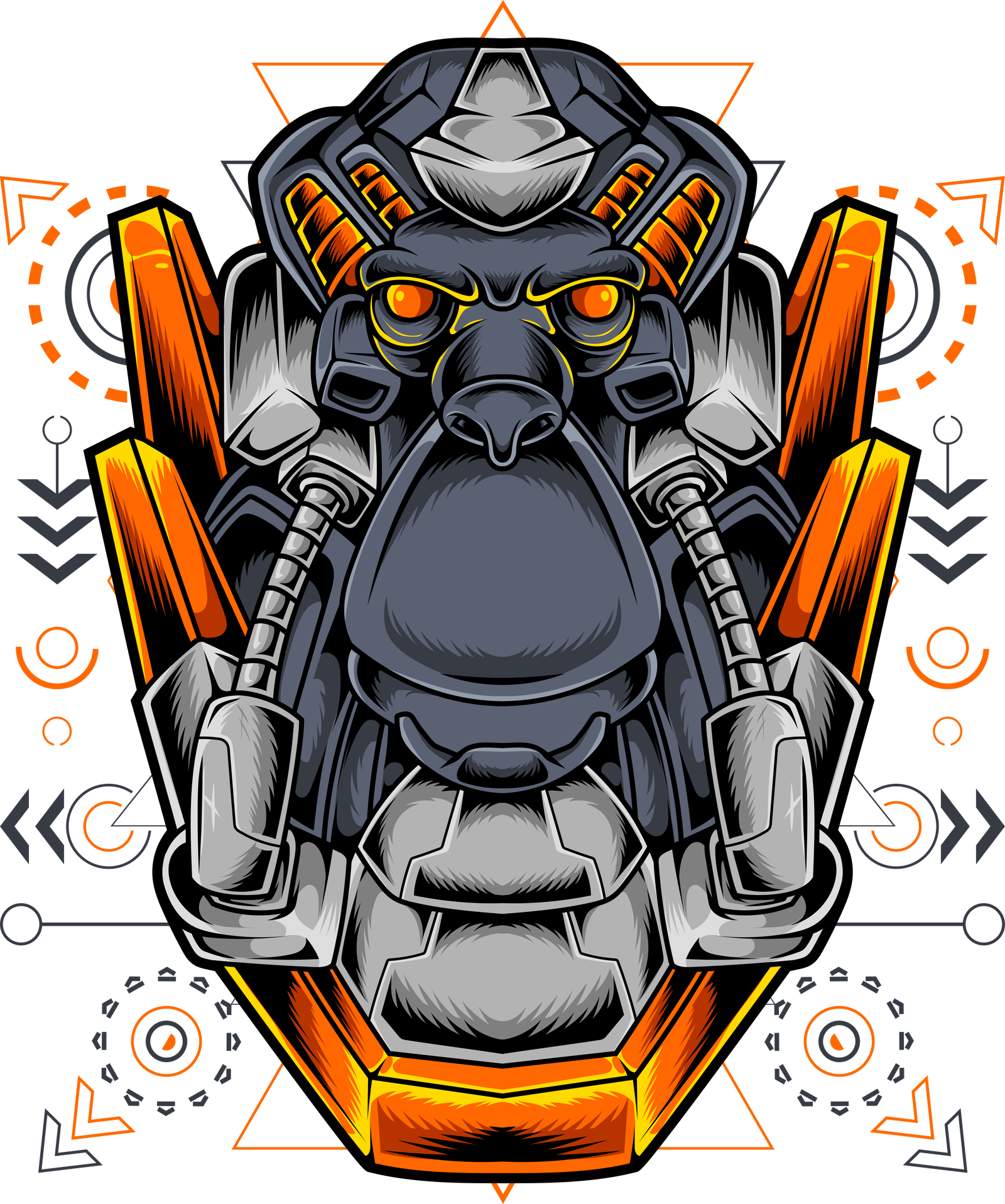monkey head cyberpunk envatoelements