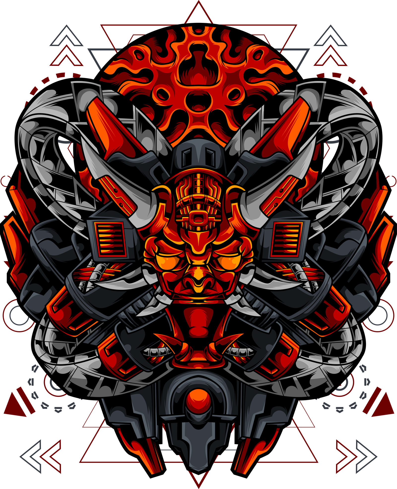 oni mask cyberpunk elements