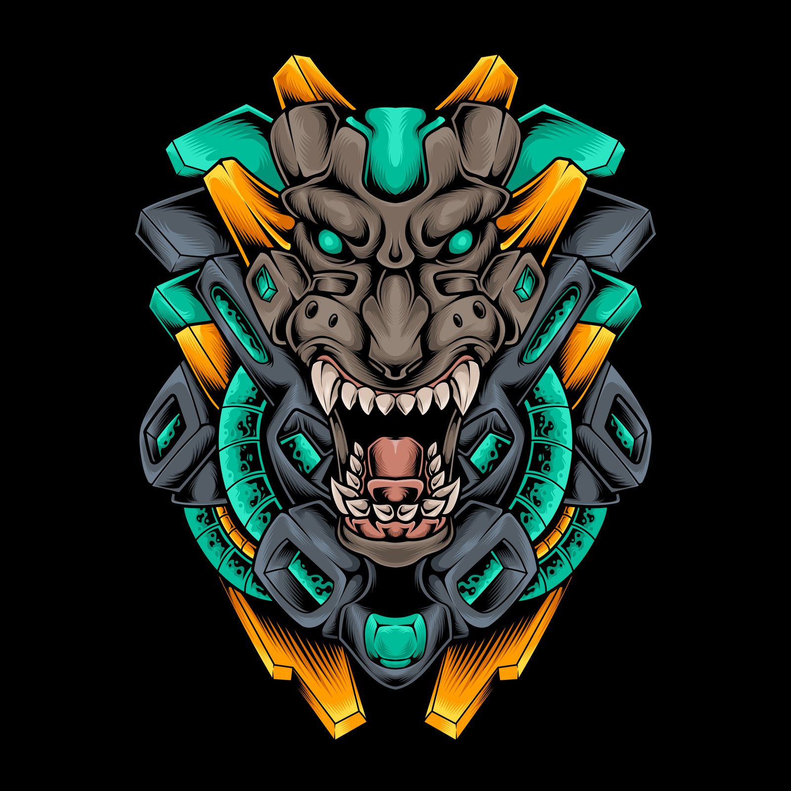 panther cyberpunk head elements