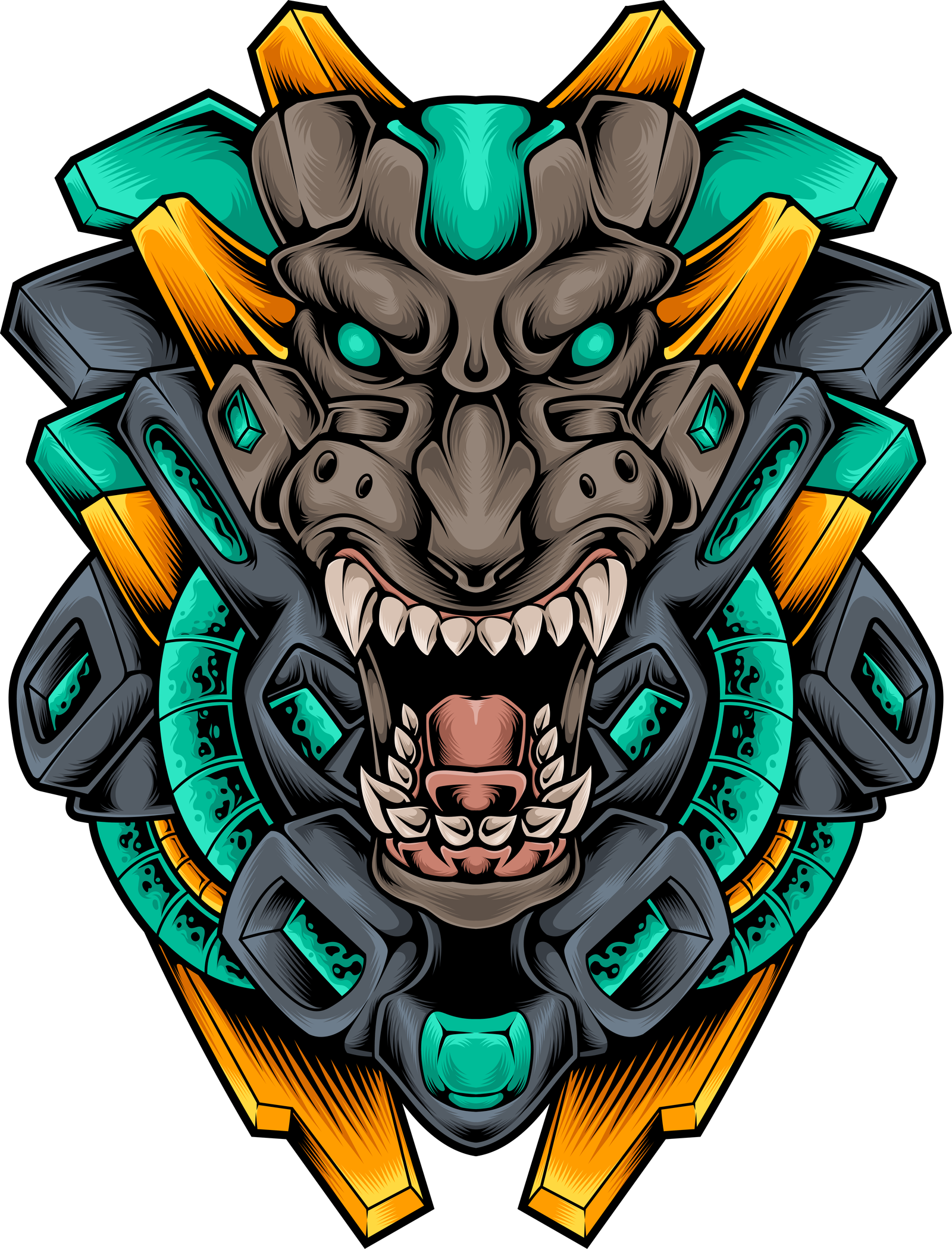 panther cyberpunk head elements