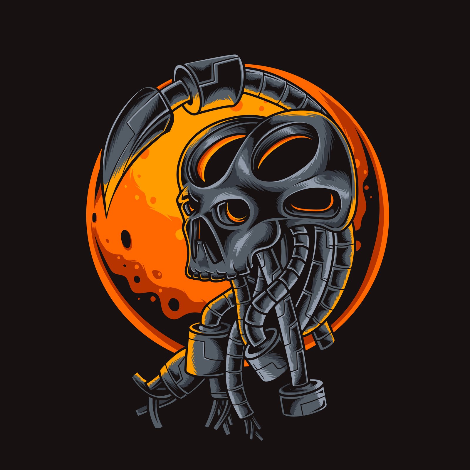 skull head robotic envatoelements
