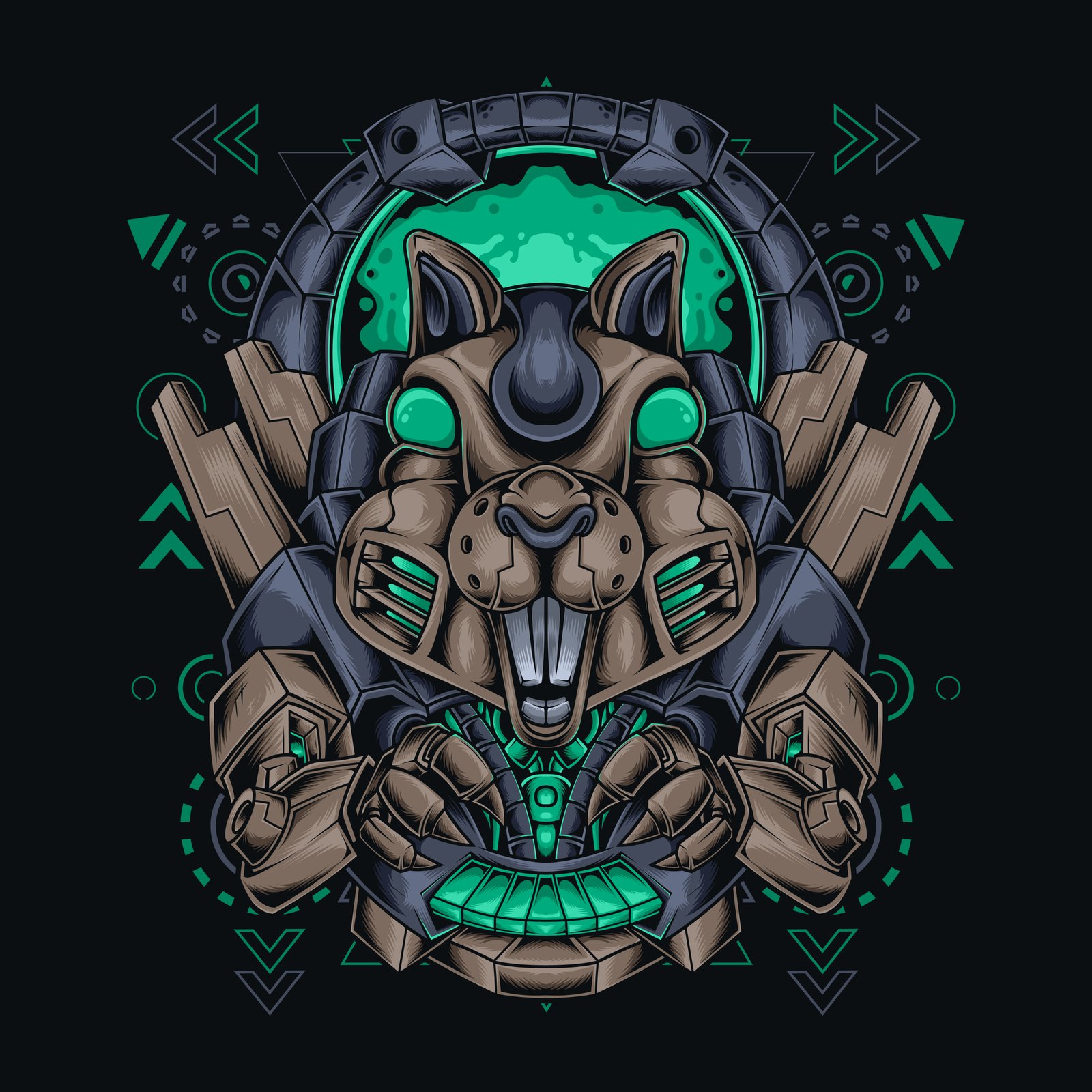 squirrel cyberpunk elements